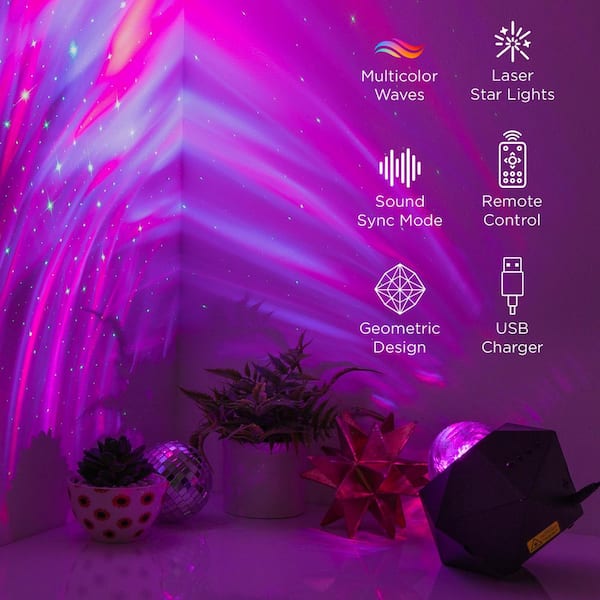LED HD Projector  / エルイディエイチディプロジェクター Multi-Color Sound Reactive USB Powered Galaxy Wave Projector Laser