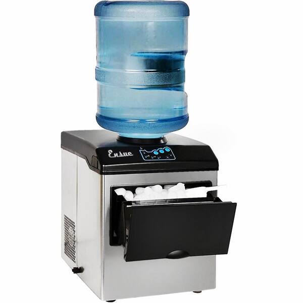 Ensue 40 lbs. Per Day 2-in-1 Built-In/Freestanding Ice Maker and Water Dispenser in Gray