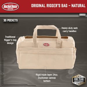 17 in. Original Rigger's Canvas Tool Bag in Beige