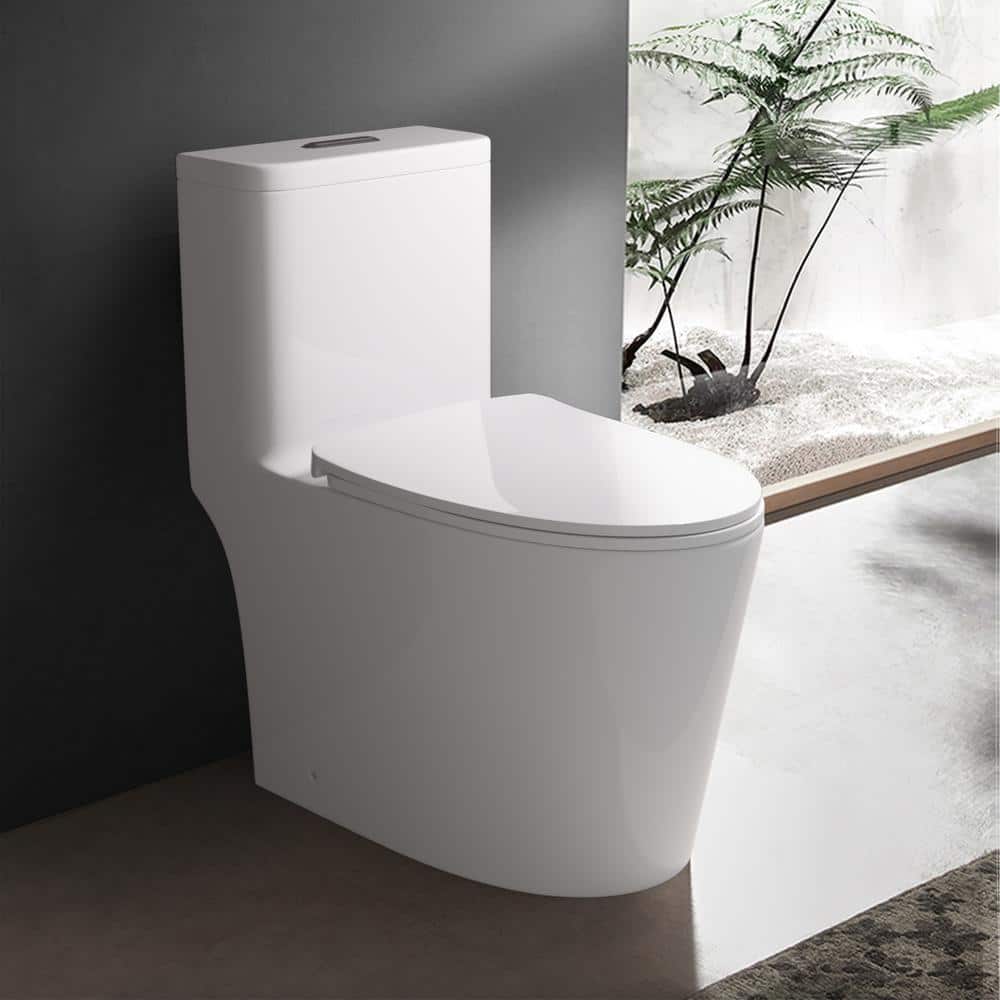 PICO 1-Piece 1.1/1.6 GPF Dual Flush Elongated Toilet in White with Soft Clo