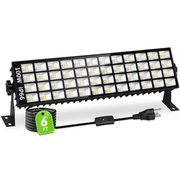 7.3 ft. Black 100-Watt 6FT Cord 100W LED Shop Light, 11000LM Plug-in Garage Light,IP66 Waterproof for Workshop (1Pack)