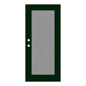 Full View 30 in. x 80 in. Left-Hand/Outswing Forest Green Aluminum Security Door with Meshtec Screen