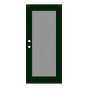 Full View 36 in. x 80 in. Left-Hand/Outswing Forest Green Aluminum Security Door with Meshtec Screen