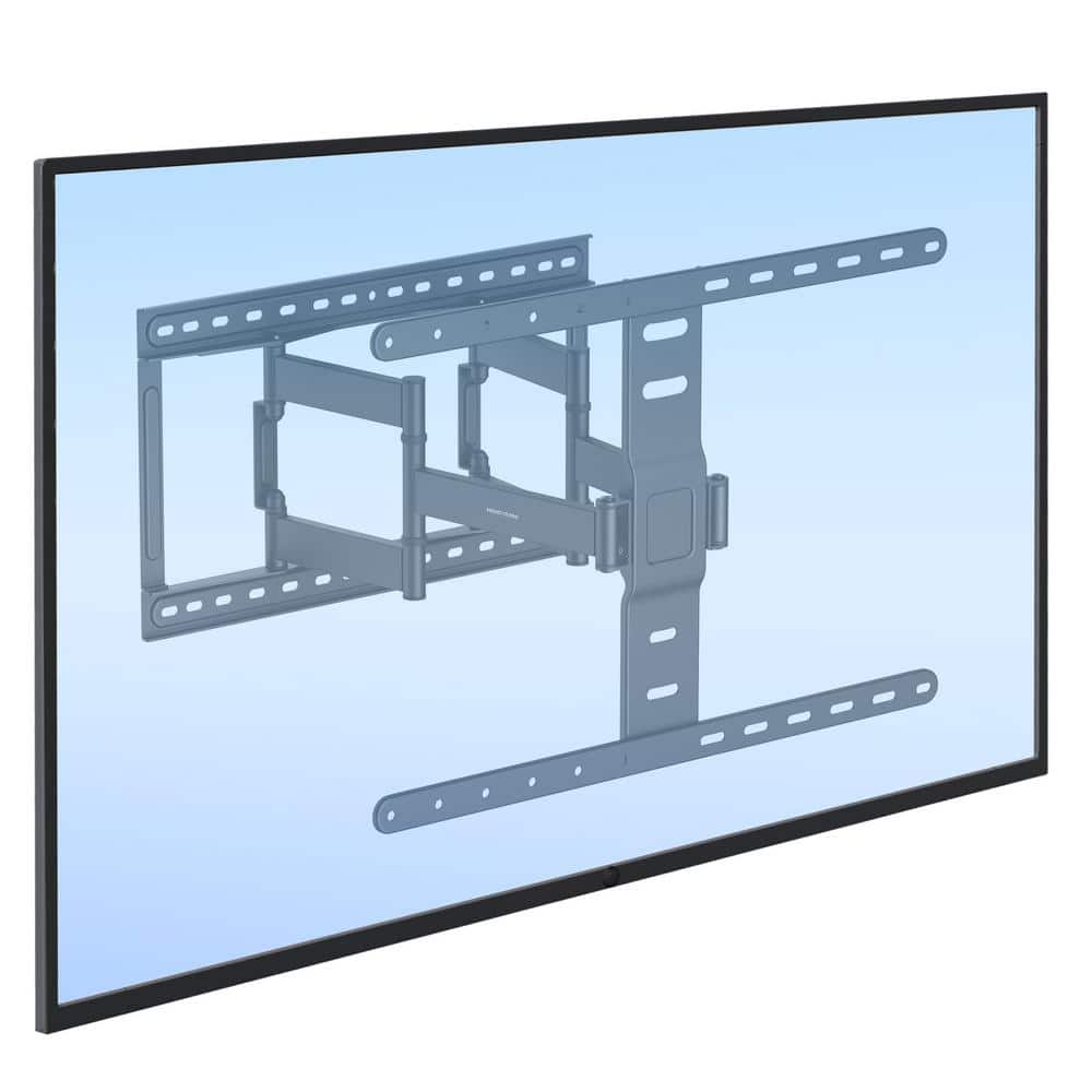 Ultra-Slim Full Motion Black Steel TV Wall Mount