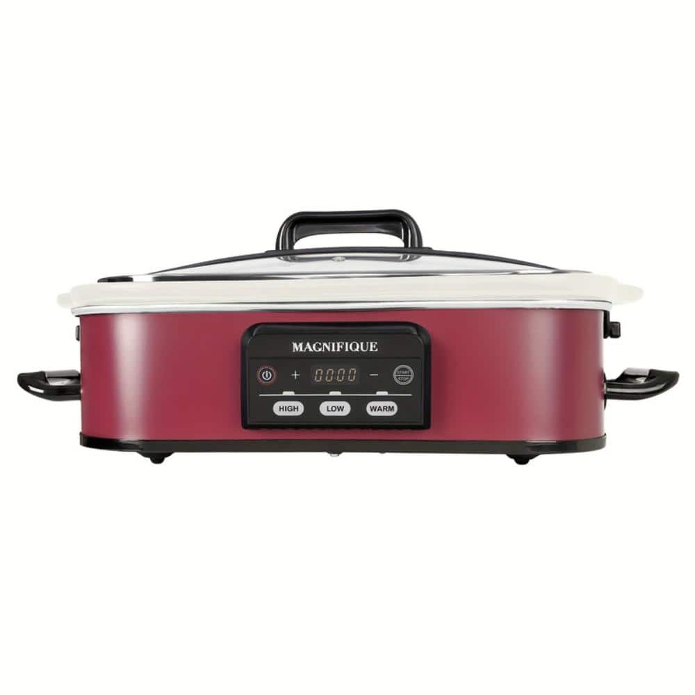 4-quart Red Rectangular Programmable Slow Cooker with Classic Ceramic Inner Pot for Daily Cooking, Dishwasher Safe price history on PriceWatchPro