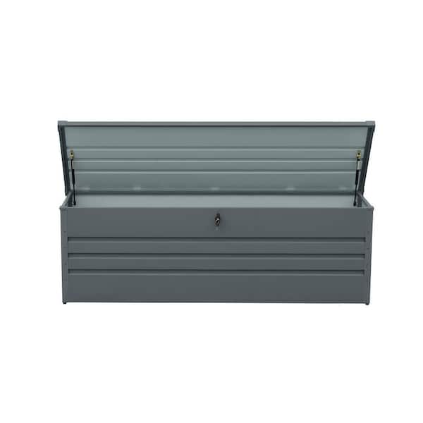 260 Gal. Carbon Black Metal Deck Box Extra Large Lockable Patio Storage Box Containers for Patio Furniture Cushions,Tool