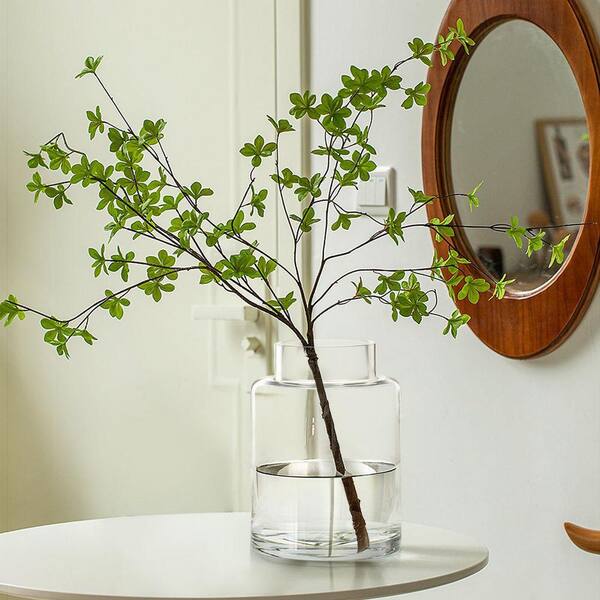 9in tall clear glass cylinder vase for home decor. LX0040 - The