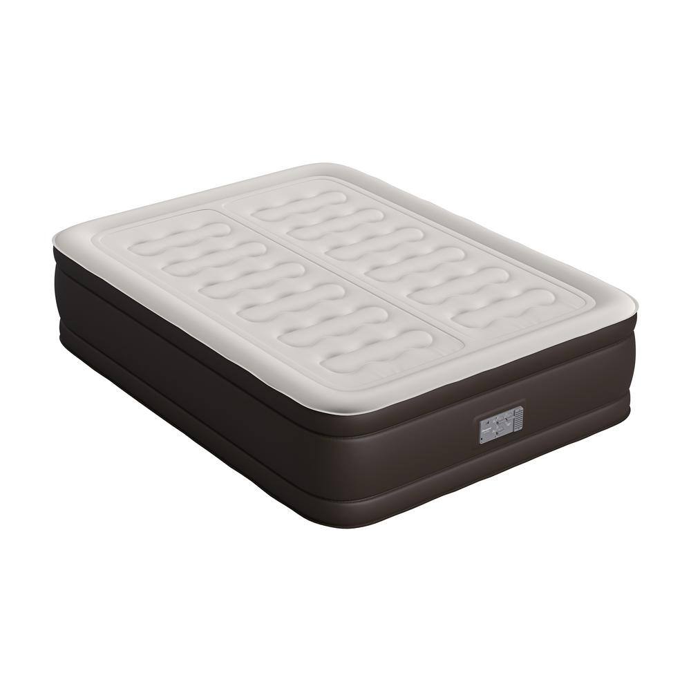 Duet 18" Queen Brown Vinyl Air Mattress with Built-in Pump