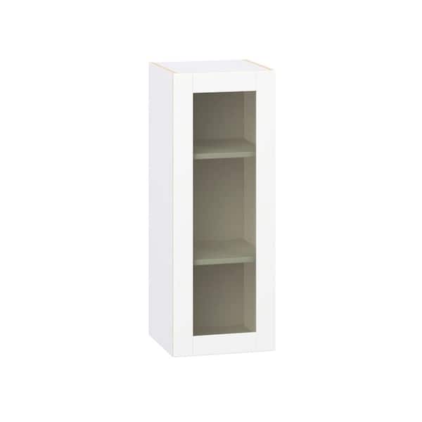 Timberline 15 in. W x 14 in. D x 40 in. H Assembled Glass Door Wall Kitchen Cabinet in Bright White