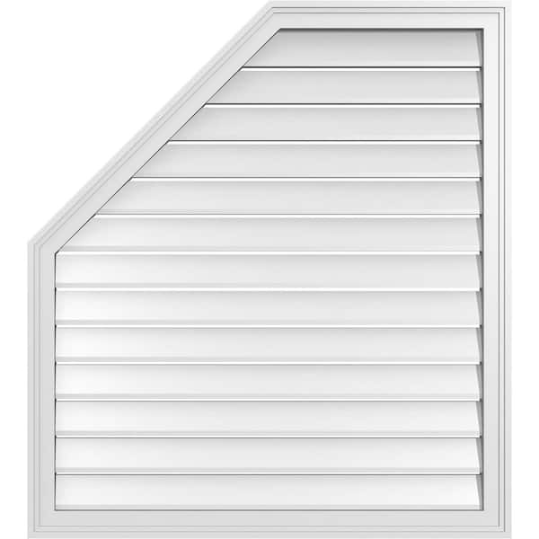 Ekena Millwork 36 in. x 40 in. Octagonal Surface Mount PVC Gable Vent: Functional with Brickmould Frame