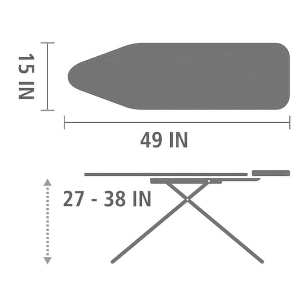 Ironing Board C 124 x 45 cm, for Steam Iron, with Linen Rack - Ecru