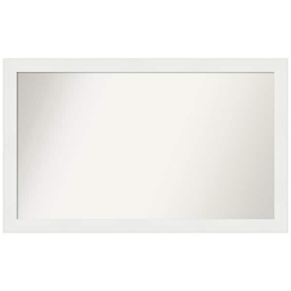 Amanti Art Vanity White Narrow 41.5 in. x 25.5 in. Custom Non-Beveled Recycled Polystyrene Framed Bathroom Vanity Wall Mirror