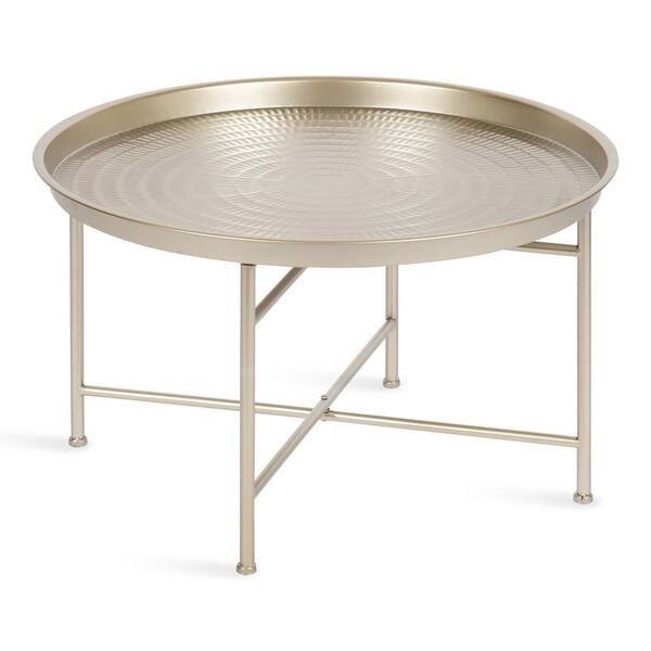 Kate and Laurel Mahdavi Silver 15.50 in. Round Metal Coffee Table