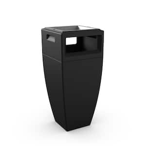 24 Gal. Kobi Outdoor Waste Bin with Ash Tray Black Commercial Trash Can