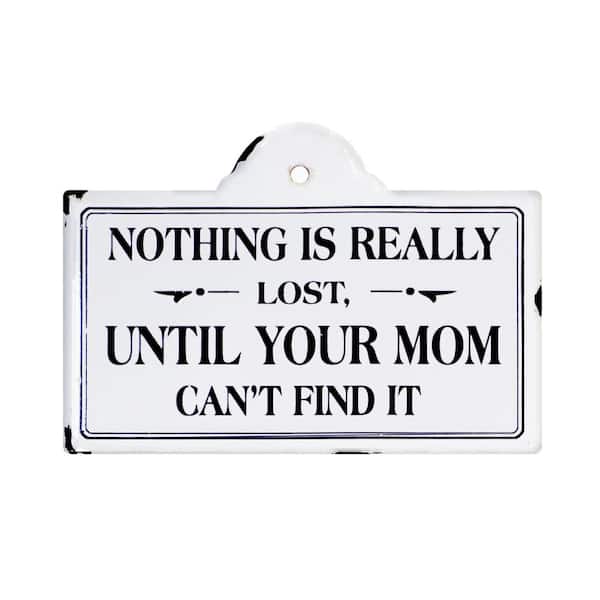 HomeRoots 10 in. Charlie Metal Black and White Wall Decor