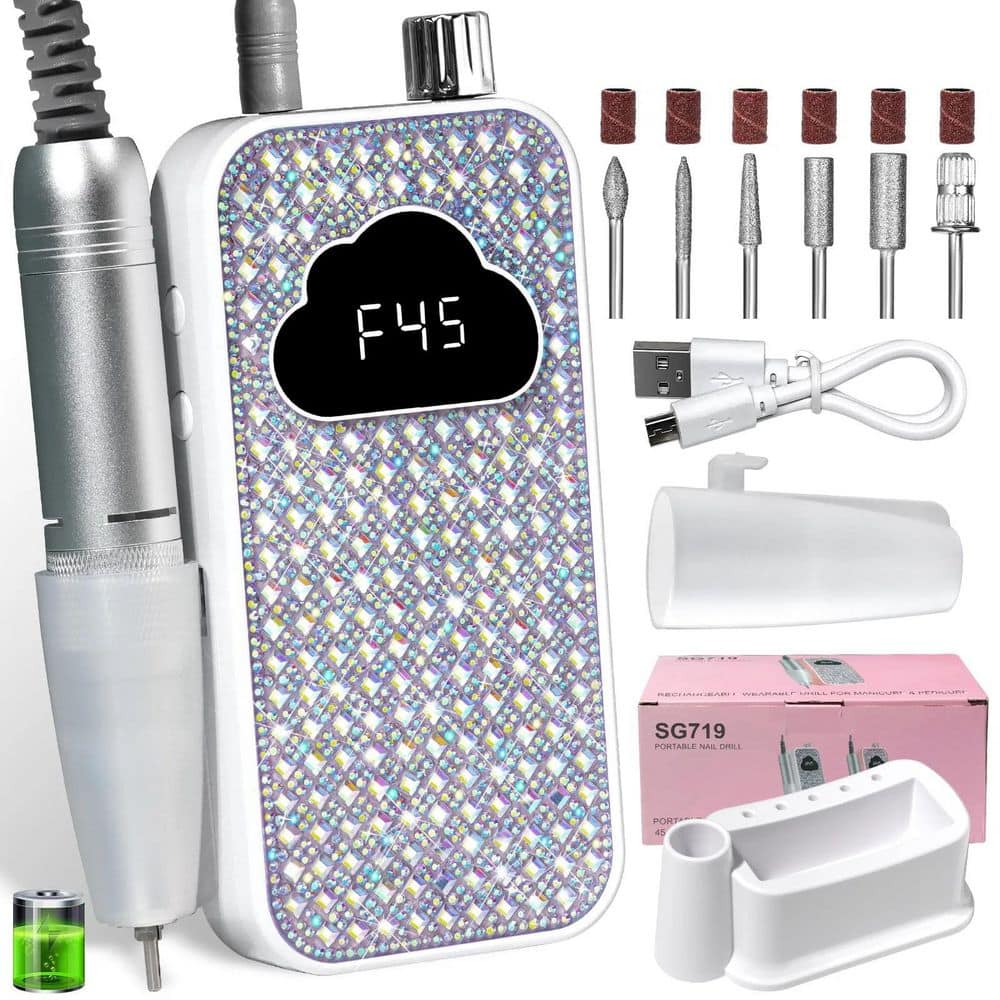45000 RPM White Gradient Color Portable Nail Drill Machine Plug-in Nail Polisher for Home Nail Salon Gel Nail Polishing price history on PriceWatchPro