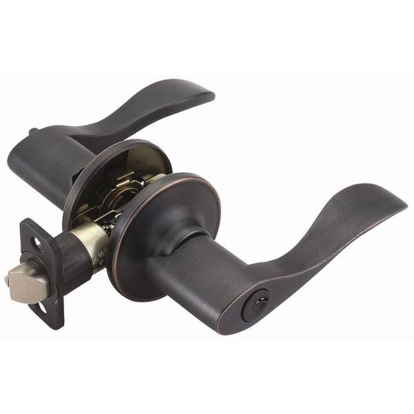 Design House Springdale Oil-Rubbed Bronze Keyed Entry Door Lever with Universal 6-Way Latch