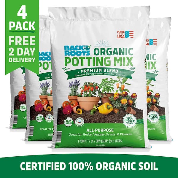 Back to the Roots Organic Potting Mix (4 1 cu.ft. Bags )