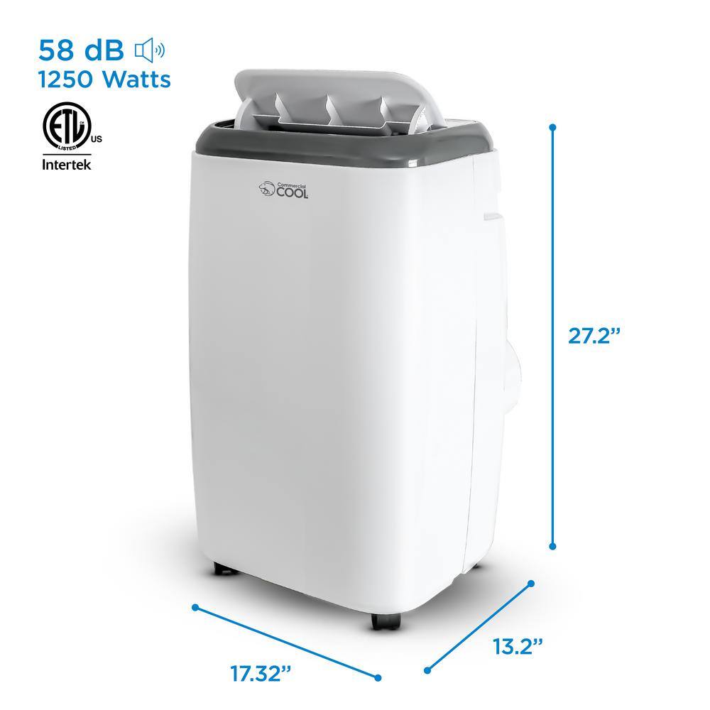 Commercial Cool 10,000 BTU White Portable Air Conditioner with Heat and Remote