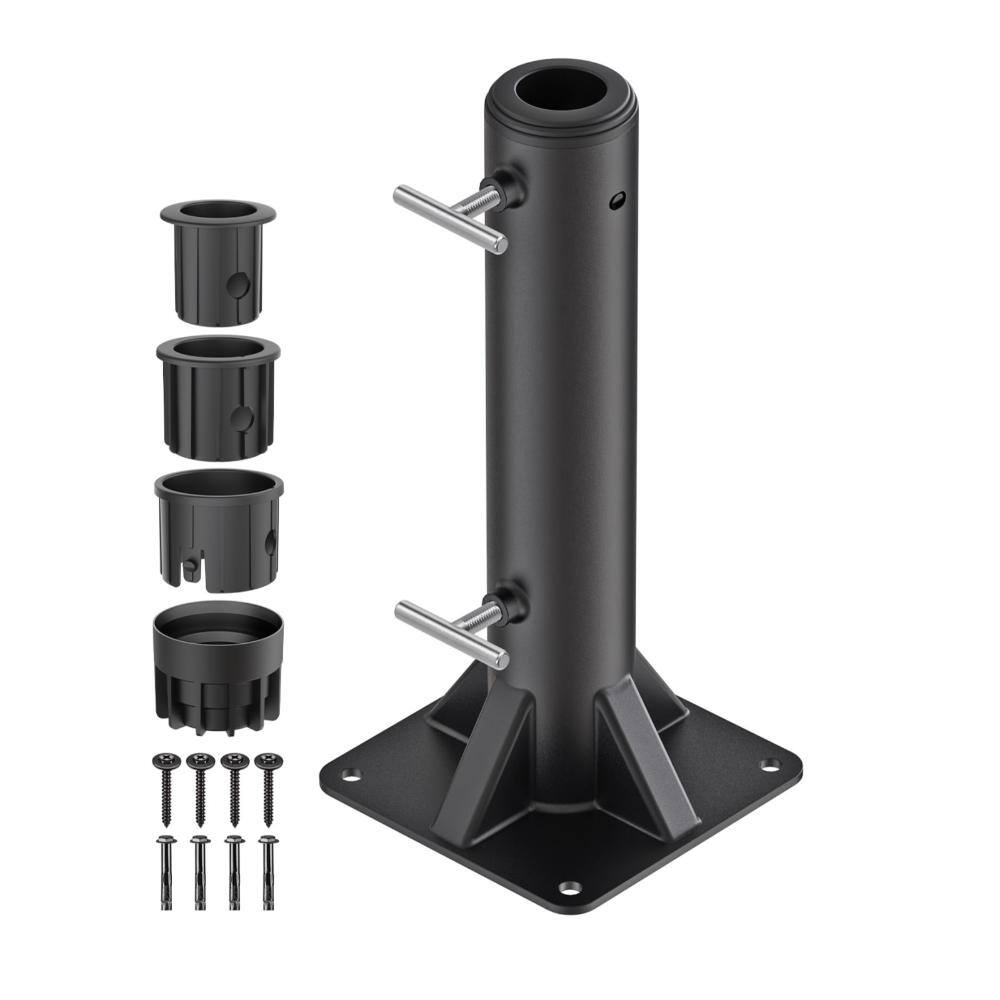 11.5 in. H x 2.1 in. Dia Black Steel Deck Mount Patio Umbrella Base in Black, Patio Umbrella Base up to 2'' Poles price history on PriceWatchPro