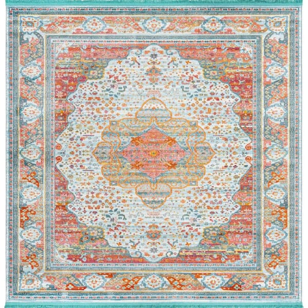 Unique Loom Baracoa Malecon Light Blue 8' 2 x 8' 2 Area Rug