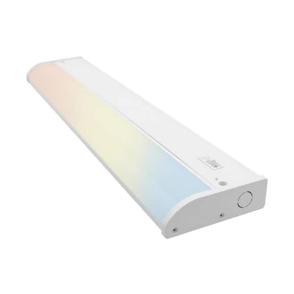 Seamless 18 in. Hardwired White Integrated LED Under Cabinet Light with Power Outlet 1-Pack