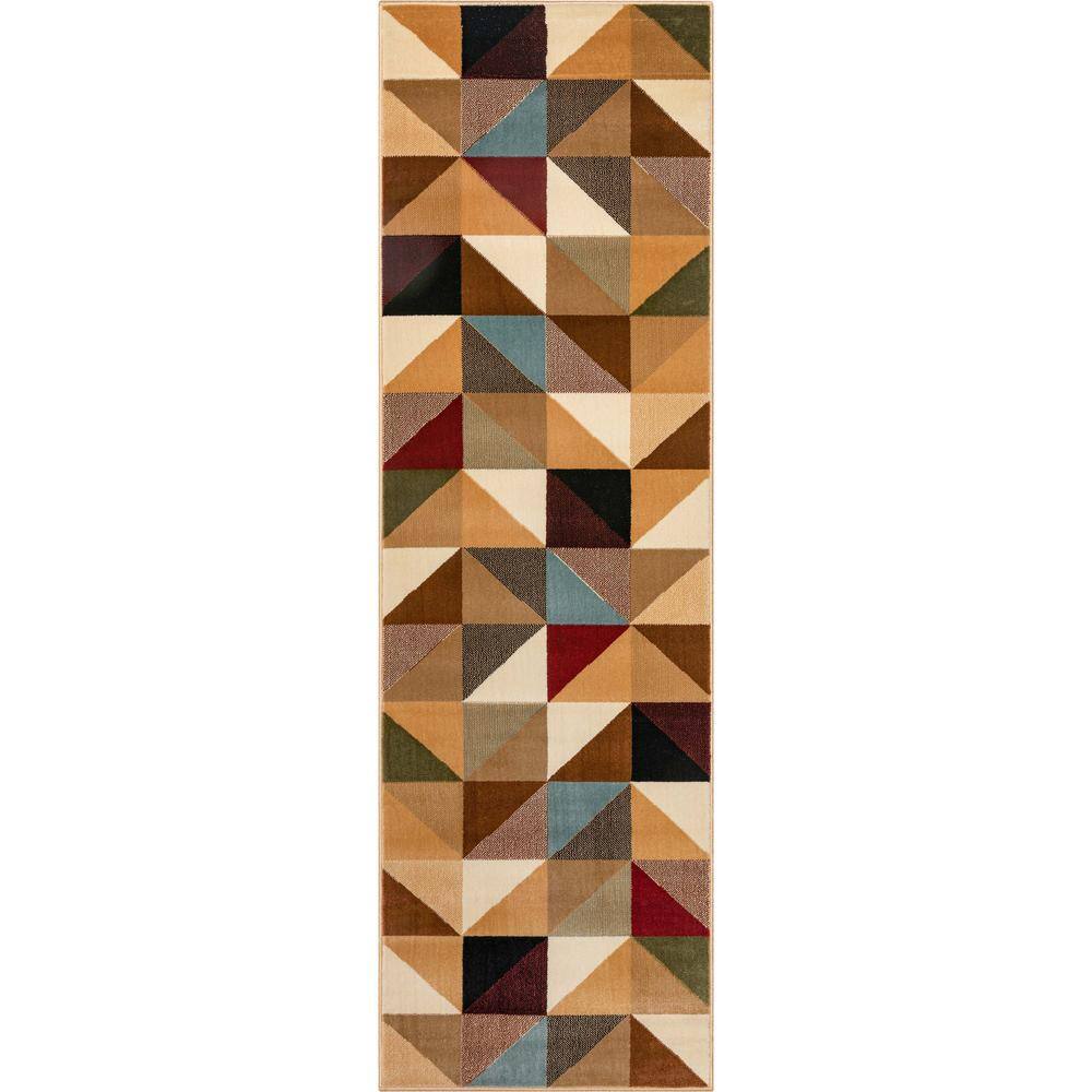 Barclay Emine Modern Geometric Ivory Multi 2 ft. 3 in. x 7 ft. 3 in. Runner Area Rug price history on PriceWatchPro
