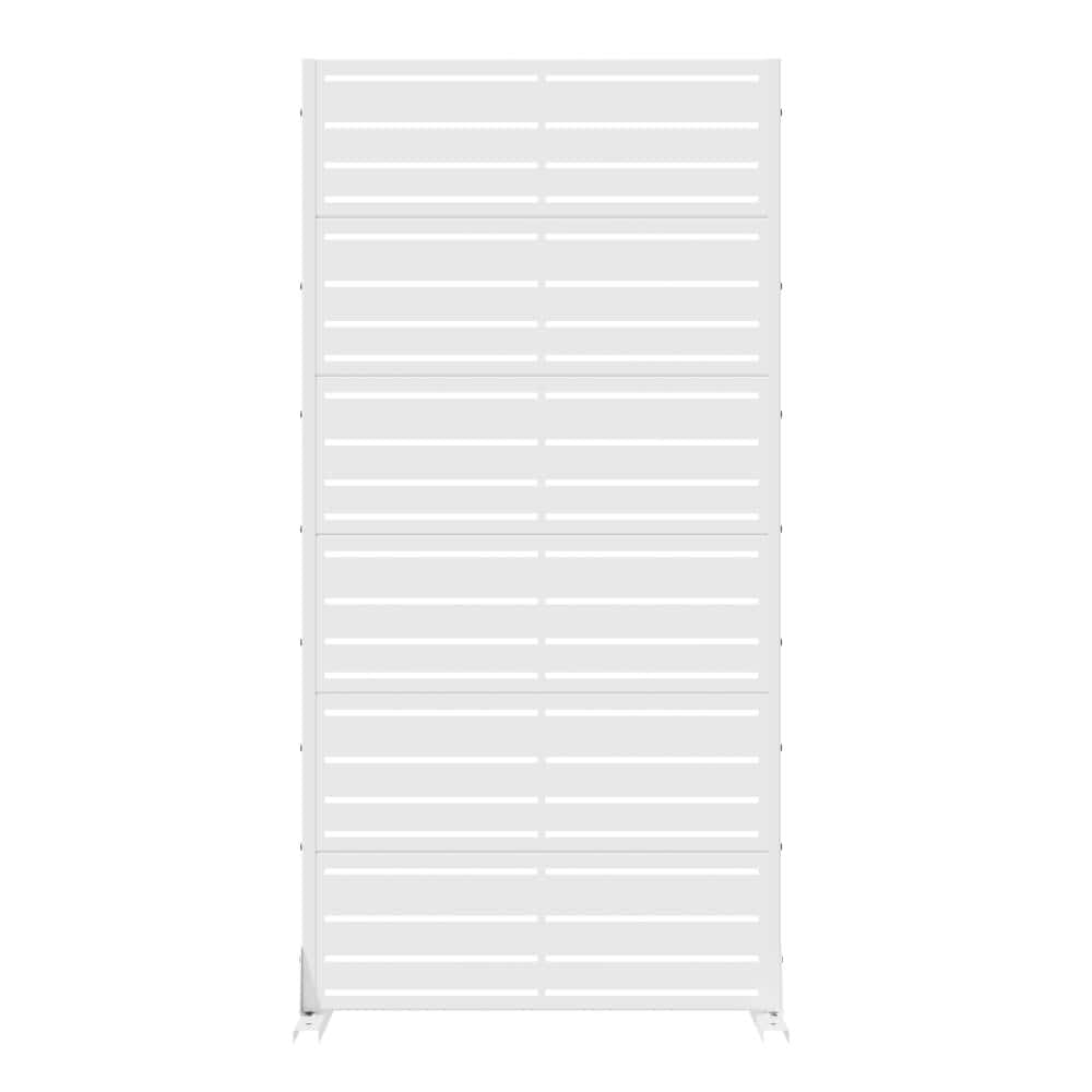 72 in. H x 35.5 in. W Outdoor White Galvanized Steel Decorative Garden Fence Privacy Screen price history on PriceWatchPro