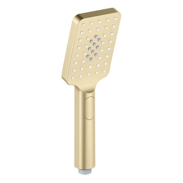 Cube 3-Spray Wall Mount Handheld Shower Head 1.75 GPM in Brushed Gold