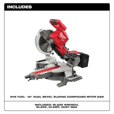 M18 FUEL 18-Volt Lithium-Ion Brushless Cordless 10 in. Dual Bevel Sliding Compound Miter Saw (Tool-Only)