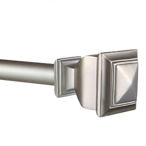 Napoleon 36 in. - 72 in. Adjustable 1 in. Single Curtain Rod Kit in Matte Silver with Finial