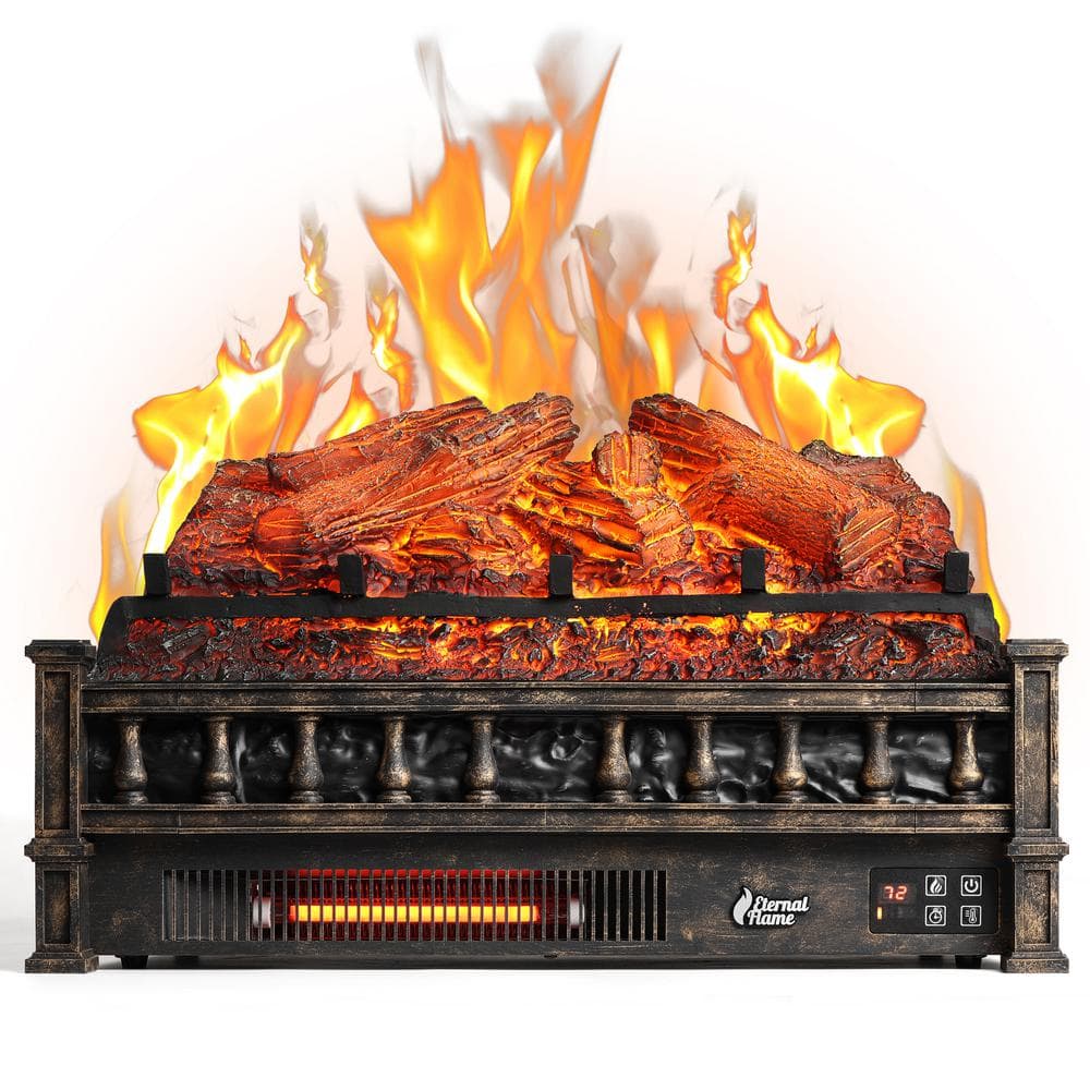 Bronze Eternal Flame Infrared Electric Fireplace Logs 23 in. Fireplace Insert Log Heater, Realistic Lemonwood Ember Bed price history on PriceWatchPro