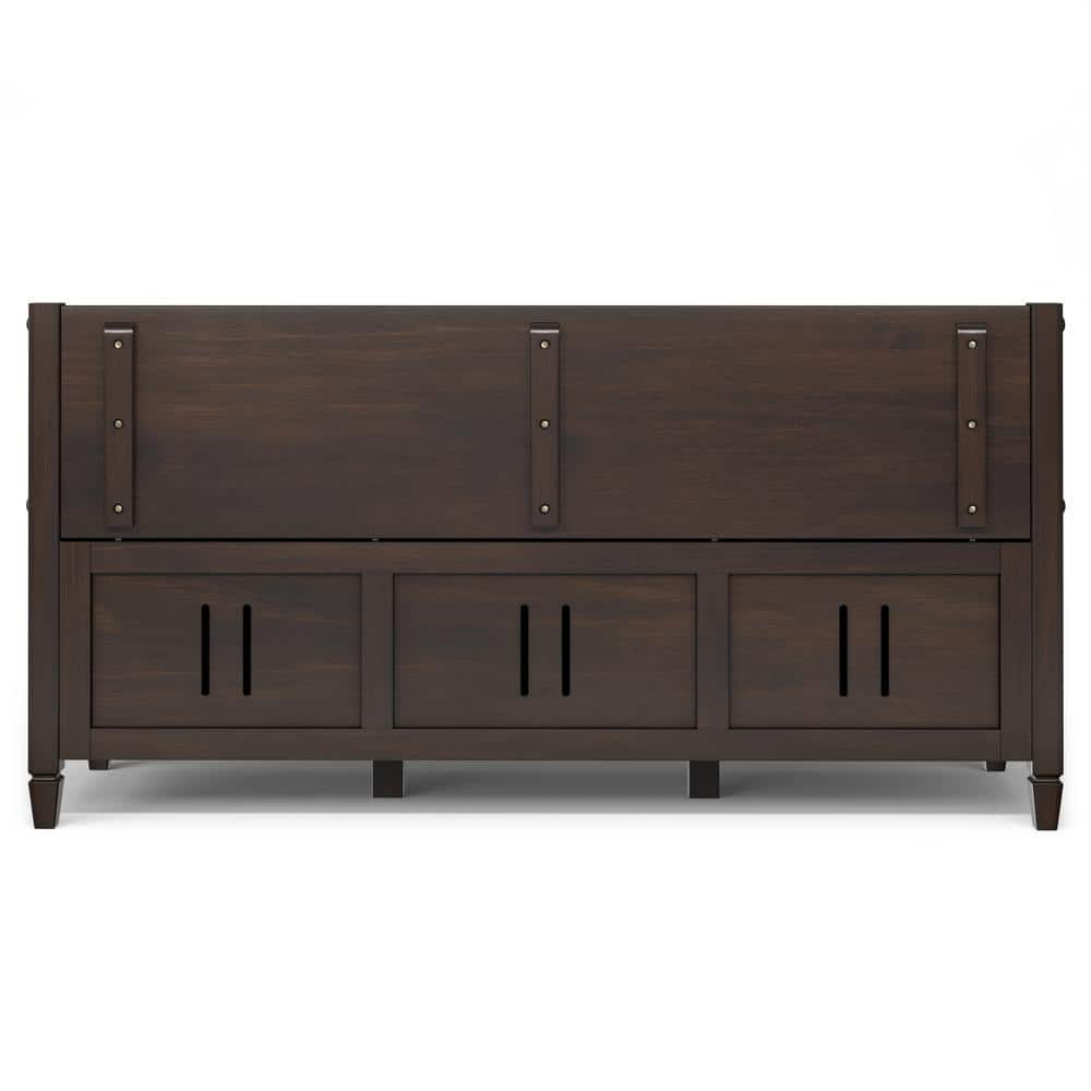 Chestnut Brown Solid Wood Entryway Storage Bench with Flip Lid