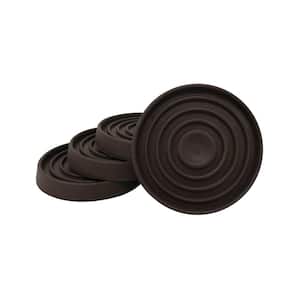 Shepherd Hardware 9076 Square Cushioned Rubber Caster Cups, Brown, 2 1/8 - 4 count