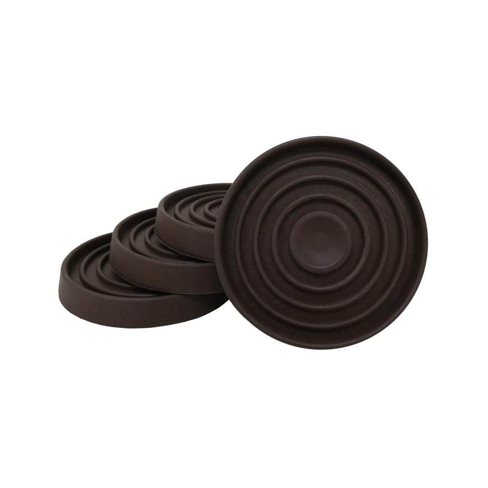 2-1/2 in. Brown Round Smooth Rubber Floor Protector Furniture Cups for Carpet & Hard Floors (4-Pack) price history on PriceWatchPro