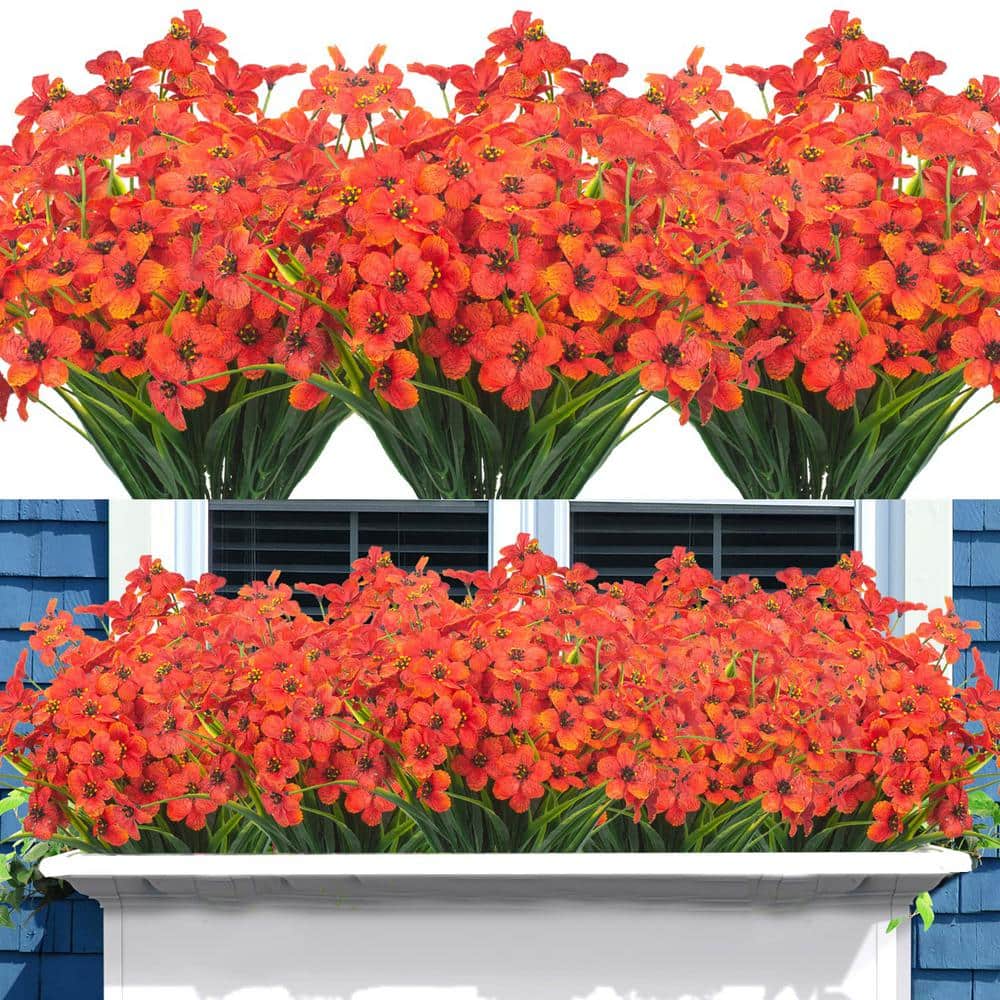 20 Bundles Orange 14 Inchches High Violet Artificial Flowers