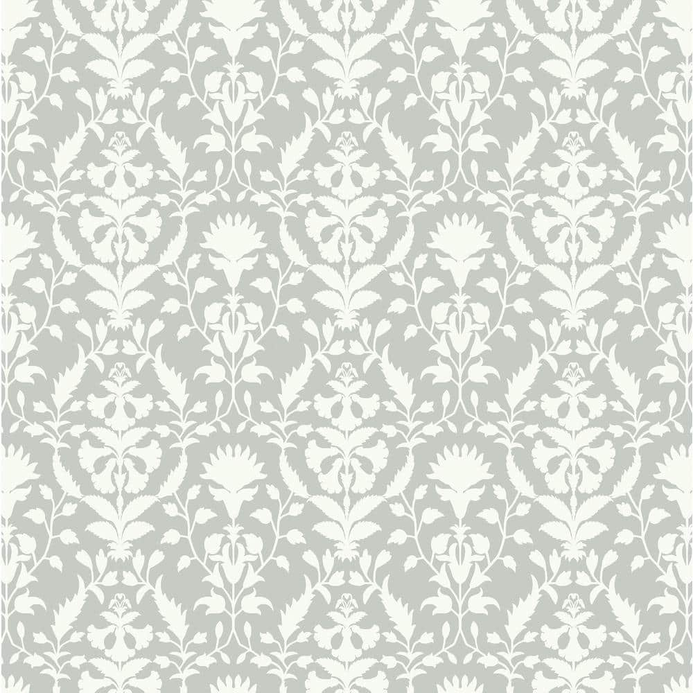 SURFACE STYLE Peacefulness Pewter Toile Vinyl Peel and Stick Wallpaper Roll (Covers 30.75 sq. ft.)