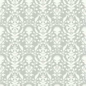 Peacefulness Pewter Toile Vinyl Peel and Stick Wallpaper Roll (Covers 30.75 sq. ft.)