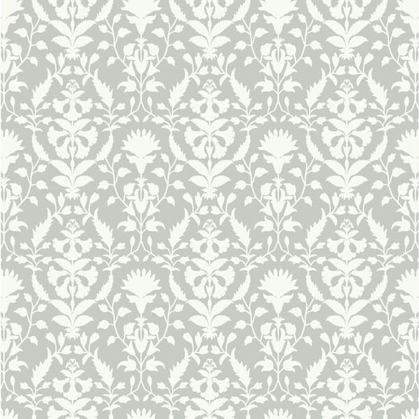 SURFACE STYLE Peacefulness Pewter Toile Vinyl Peel and Stick Wallpaper Roll (Covers 30.75 sq. ft.)