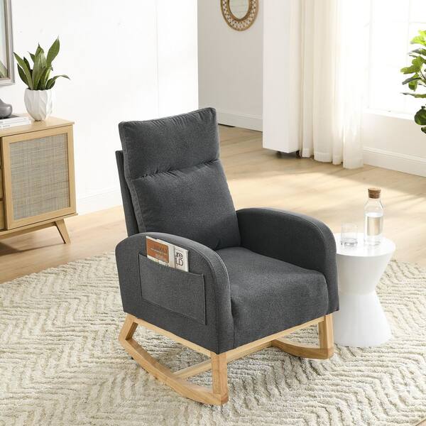 dark gray rocking chair