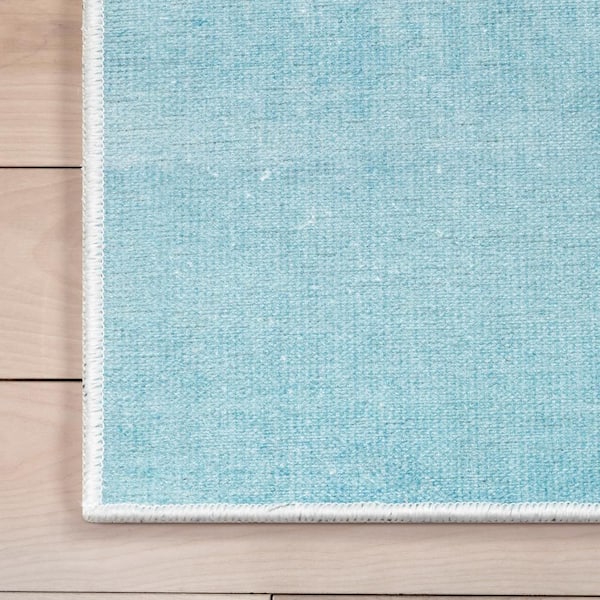 Nightfall Modern Kids Blue 6 ft. x 9 ft. Machine Washable Flat-Weave Area Rug