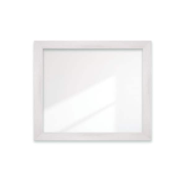 BrandtWorks Light Gray Textured Framed Wide Wall Mirror 34 in. W x 40 in. H