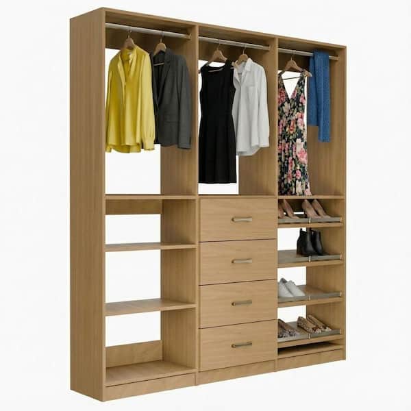 MODULAR CLOSETS Alto Collection 93 in. W Oak Wall Mounted Hang w