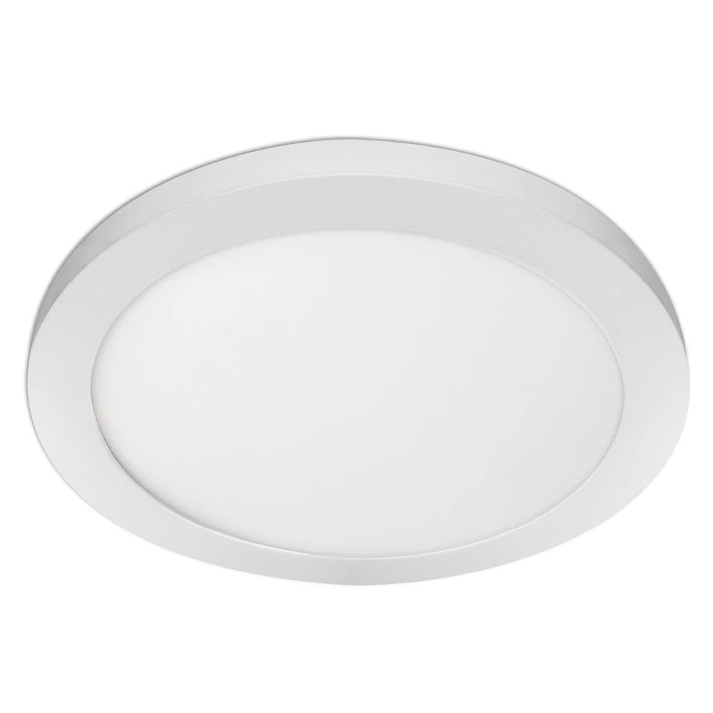 15-Inch White Round Aluminum LED Flush Mount Light