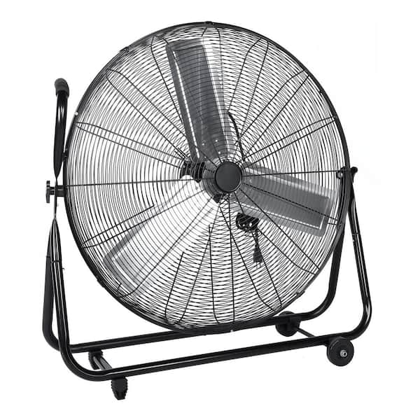 30 in. 3 fan speeds Floor Fan in Black with Roll Booster, 360 Degree Adjustable Rapid Cooling & Flexible Air Circulation