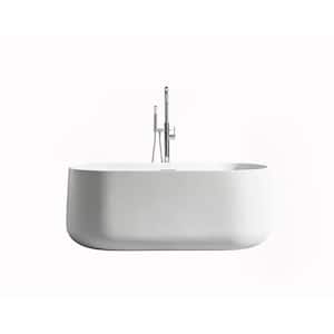 Cossue 61.4 in. x 31.8 in. Acrylic Soaking Bathtub with Center Drain in White