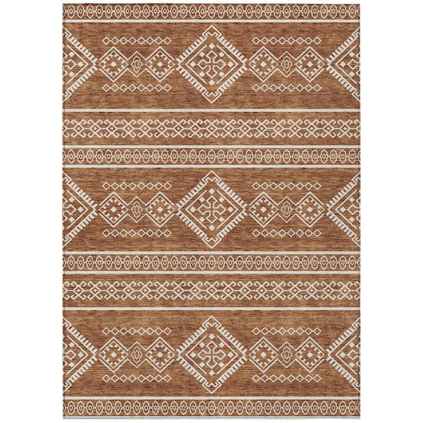 Addison Rugs Chantille Machine Washable Indoor/Outdoor Abstract ACN901 Paprika 10 ft. x 14 ft. Area Rug