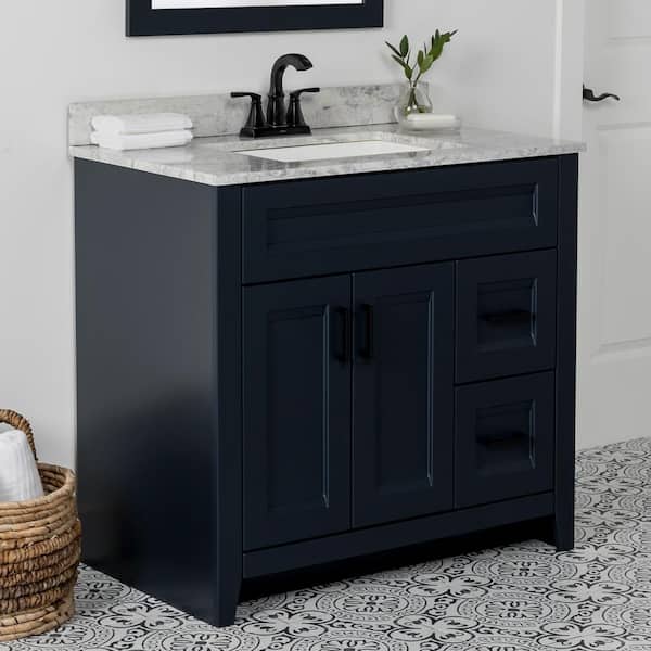 Ridge 36 in. W x 22 in. D x 34 in. H Bath Vanity Cabinet without Top in Deep Blue