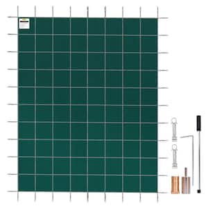 20 ft. x 42 ft. Rectangular Green In Ground Pool Safety Winter Cover with Installation Hardware Included