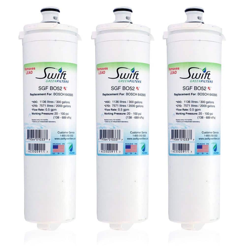 Swift Green Filters Compatible Pharmaceuticals Refrigerator Water Filter for EVOLFLTR10, 640565 (3-Pack) -  SGF-BO52 Rx-3